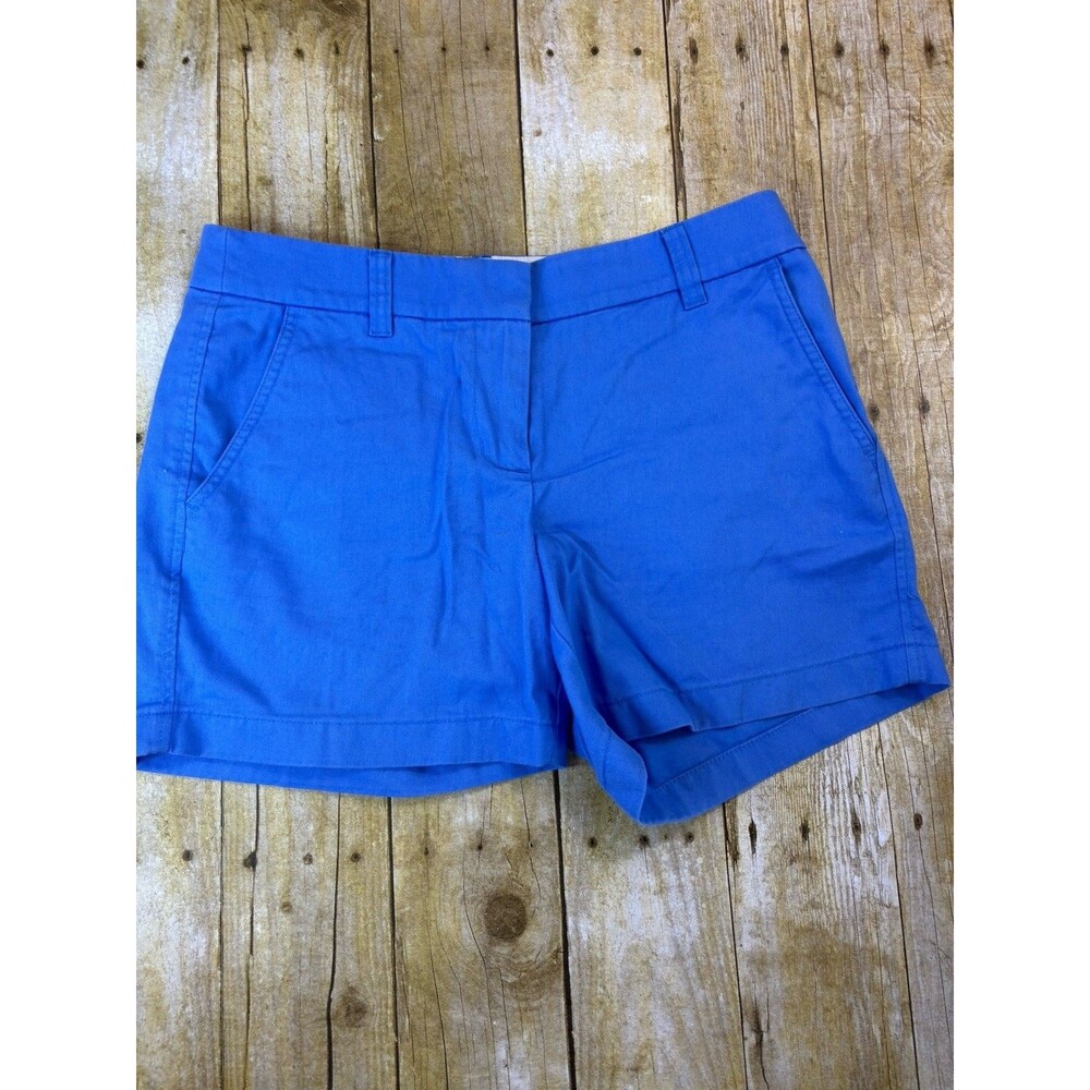 JCrew Womens Chino Shorts Size 2 Blue Periwinkle 5" Inseam Mid Rise Pockets